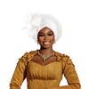 Elegant Polyester African Headscarf-Stretchable Traditional Nigerian Wedding Headpiece, Automatic Gurler