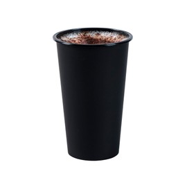 Restaurantware-Bev Tek 16 Ounce Plastic Cups, 100 Disposable Drink Cups - Lids Sold Separately, Serve Hot or Cold Beverages, Matte Black Plastic Party Cups, For Stadiums or Weddings,