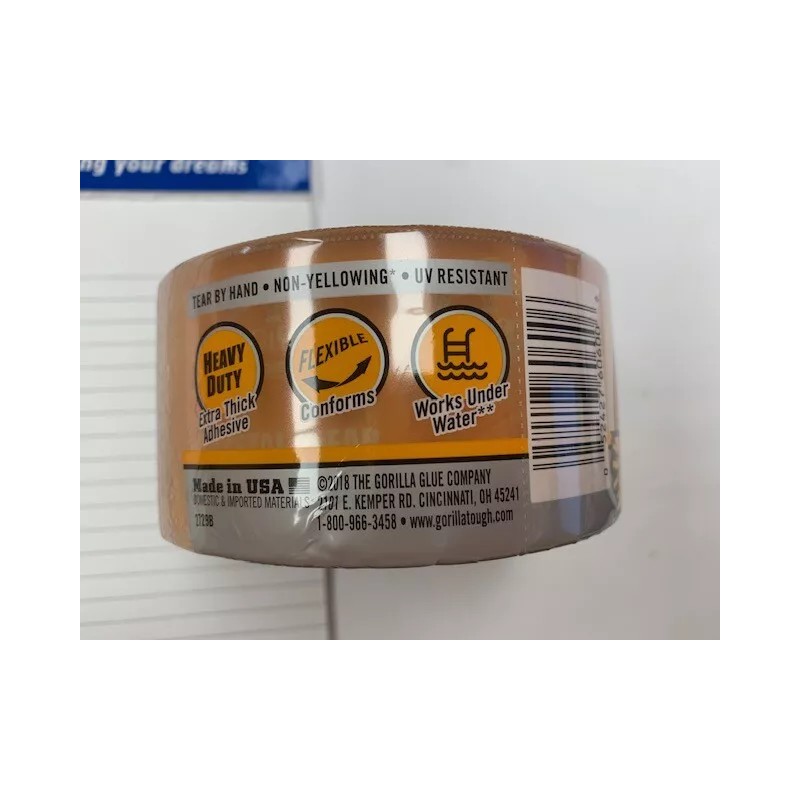 Gorilla CRYSTAL CLEAR DUCT TAPE 1.88" WIDE X 18 YARDS