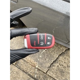 Dodge RED DODGE CHRYSLER 300 KEY FOB WITH LOGO (SHELL ONLY!!!)