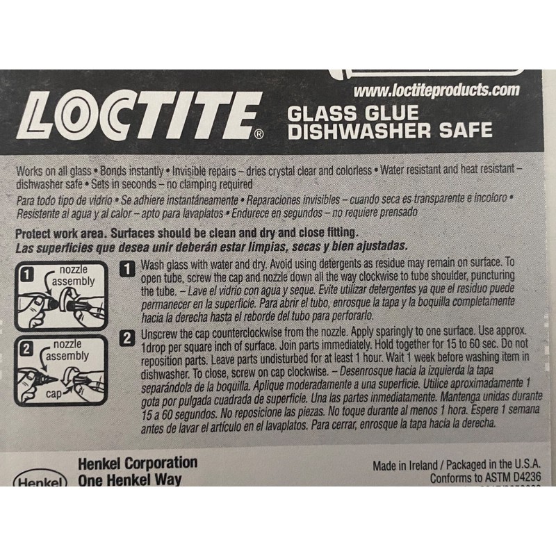 LOCTITE Super Glass & Metal Glue Clear Dishwasher Safe Fast