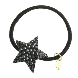 VingTAINE H-908 Bijou Rhinestone Star Hair Rubber Hair Accessory, Black