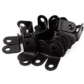 LASSUM 10PCS Stainless Steel Black L Bracket,90 Degree Right Angle Brackets Fastener Fit for Wood, Shelves, Furniture, Cabinet and Ect, 20mmx20mmx16mm, 2 Hole