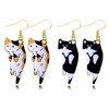 2 Pairs Cat Earrings for Women Kawaii Cartoon Kitten Alloy