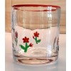 Unbranded Anthropologie Dupe Red Flowers on Green Stem Icon Glass
