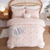 Bildenly Boho Tufted Comforter Set Queen Size Pink Heart Tufted