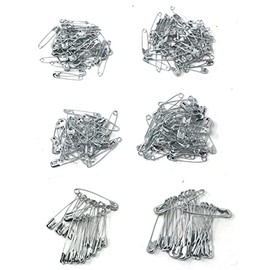 fiXte 240 piece Assorted Safety Pins Clothing Sewing Hemming Textile Crafts Art 24mm, 28mm, 32mm, 38mmn
