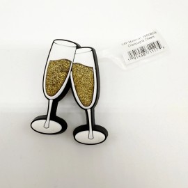Crocs Jibbitz Champagne Cheers Glass Gold Glitter Shoe Charm