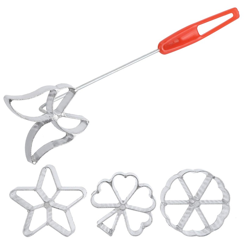 Swedish Rosettes Iron Set with 4 Interchangeable Heads, Flower Shaped