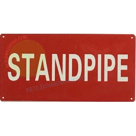 BuildingSigns.com Standpipe Sign (Rust Free, RED, Reflective, Aluminum, Size 6X12)-REF24-10