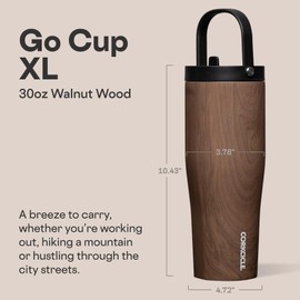 Corkcicle Go Cup XL - Leak-Proof Travel Tumbler - Triple Insulated Stainless Steel Water Bottle - Easy-Carry Handle - Summer Drinkware Gift - Keeps Drinks Ice Cold - 30 oz - Desert