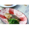 Cerapockke Aka-e Sanyoshi Boiled Fish Look Good Hand-Painted Three-legged Oval