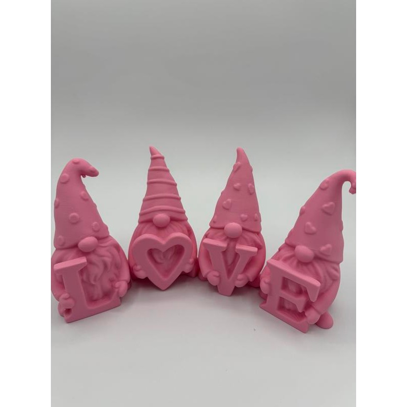 3D Printed 4inch LOVE Gnome Figurines! - Color: Red