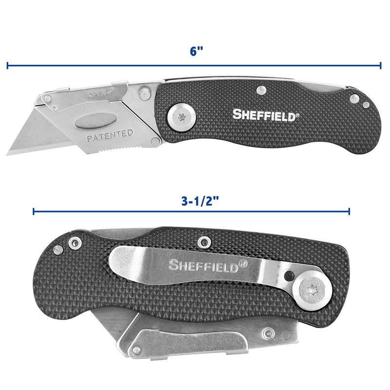 Sheffield Folding Utility Knife, Accepts Standard Utility Knife Blades, Box