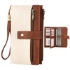 OMISTAR Women's RFID Blocking PU Leather Wallet, Trifold Clutch Purse