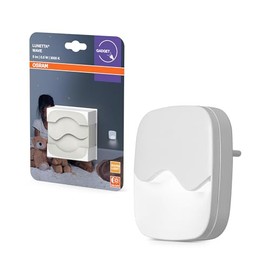 OSRAM LUNETTA Wave Nachtlicht in Weiß aus Kunststoff, warmweißes Licht, IP20-Schutz, für Kinderzimmer und Innenbereiche