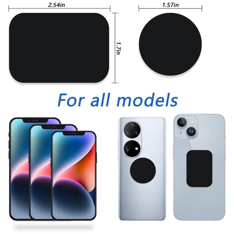 ZYAOTWQZ Phone Magnets - Universal Metal Plates, 2 Rectangular and