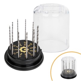 GYROS 11 PCS Mini Twist Drill Bit Set #50 to #60 w/Dome Storage Case, Carbon Steel Wire Gauge Micro Drill Bits for Jewelry, Plastic, & Soft Metal | Small Drill Bits for Pin Vise & Rotary Tool