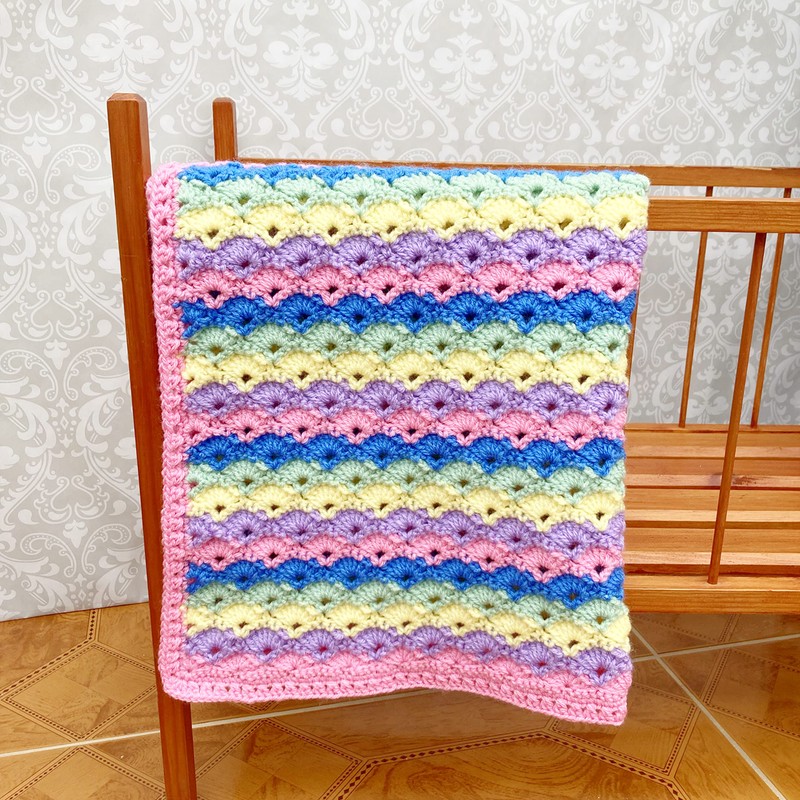 Crochet Pattern for Babies Blanket, Babys Blanket Crochet pattern, Aran