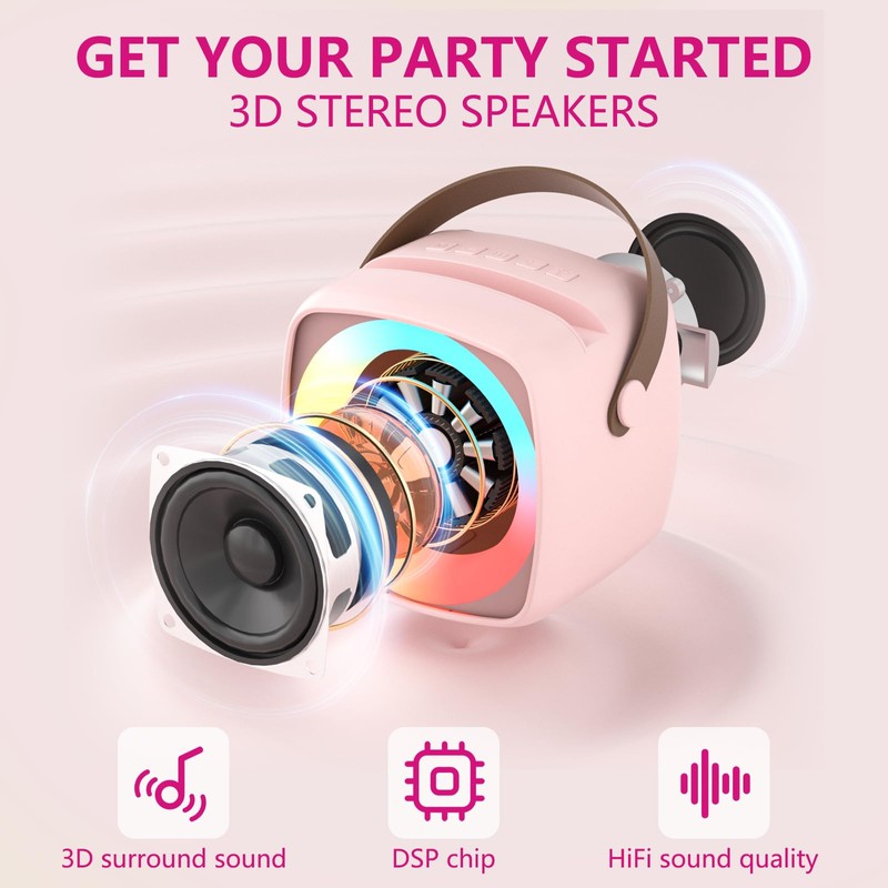 TANALAZ Karaoke Machine (Pink)