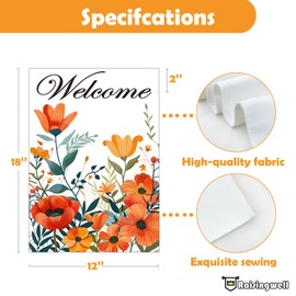 Raisingwell Summer Color Hydrangea Garden Flag 12 x 18 Flower banner Vertical Double Sided Welcome Yard Flags For Outside Decorations