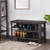 Julimoon 3-Tier Shoe Bench - Retro Metal Shoe Storage with