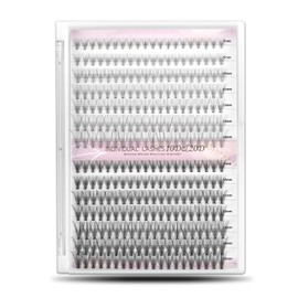 WONSIS Individual Lashes, Lash Clusters, 280 Pcs 10D/20D Mixed Individual Lash Extensions, Natural Soft Lightweight Reusable DIY Eyelash Extensions, Thickness 0.07mm C Curl False Eyelashes