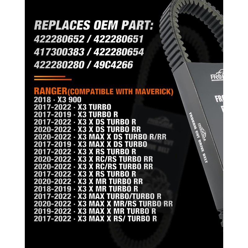 Frokom Heavy-Duty CVT Drive Belt for Can-am X3/ XDS/XRS/MAX All