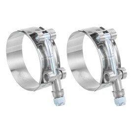 sourcing map T-Bolt Hose Clamp 2Pcs Working Range 51-57mm 201 Stainless Steel Bolt Intake Intercooler Clamps fo Intercooler Clamp Tube
