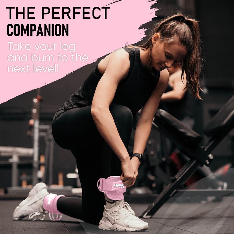 Pink Ankle Straps for Cable Machines Women - Cable Kick