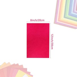 Felt cloth, 40 sheets of 8 X 12 inch (20 X 30cm) soft felt cloth 1 mm thick, high-grade colored hard cloth for handmade and DIY projects.