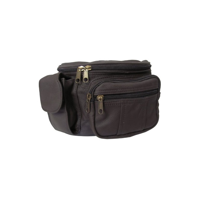 Leather Cell Phone/Fanny Pack (Dark Brown) (7350-4)