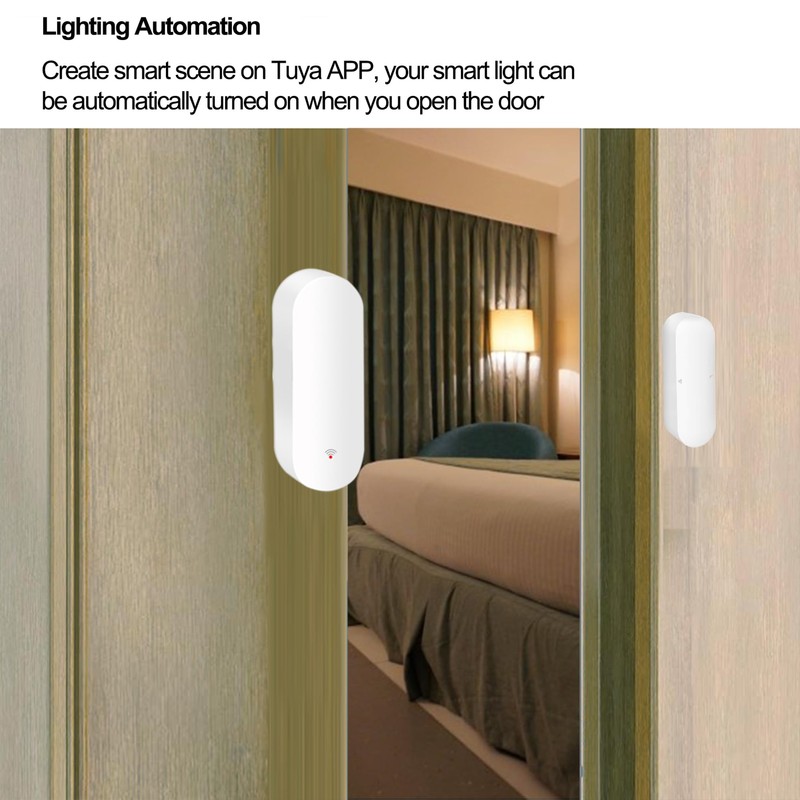 WLAN-Türsensor, intelligenter Tür-Fenstersensor, kabelloser Fenstersensor, Echtzeit Alarm, kompatibel mit Alexa,