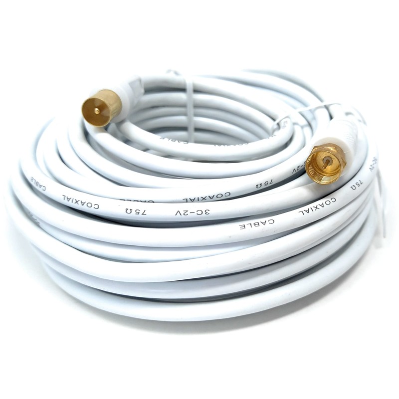 DRUT 15m RF TV Aerial Male to F Type Connector