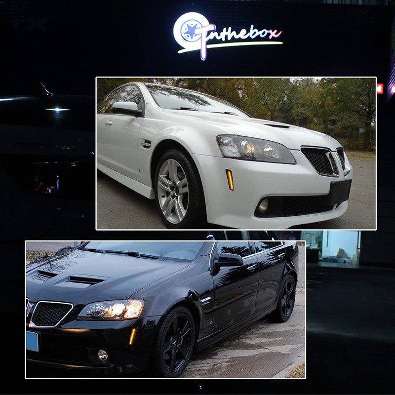 GTINTHEBOX Smoked Lens Front Bumper Fender Amber LED Side Marker