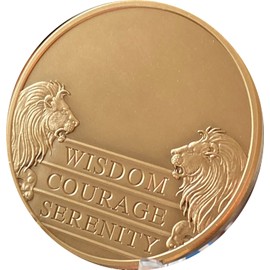 RecoveryChip Engravable 8 Month AA Medallion Large 1.5" Heavy Premium Bronze Sobriety Medallion