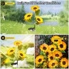 YZYOE 2 Packs of LED Solar Three Head Sunflower Decorative