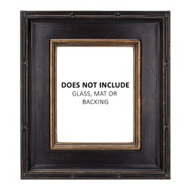 Creative Mark Museum Plein Aire Ornate Picture Frame - 8x10 - Antique Black W/Gold - Pack of 1, High-End Antique Style Frames - Open Back with No Glass or Backing