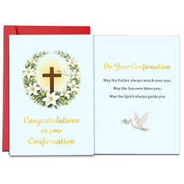 Confirmation Cards for Girls Boys, Confirmation Gifts for Teen Girls Boys, Religious Cards with Envelopes for Daughter Son Granddaughter Grandson, Christian Catholic Gifts for Sponsors Women Men