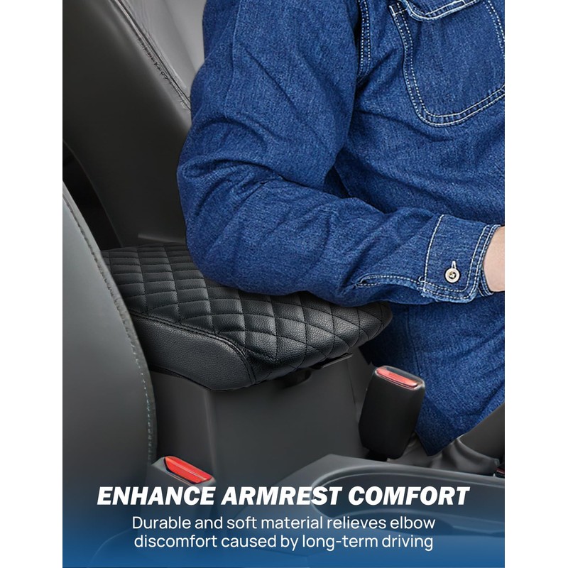 JOYTUTUS Center Console Cover Compatible with 2005-2021 Nissan Frontier Leather