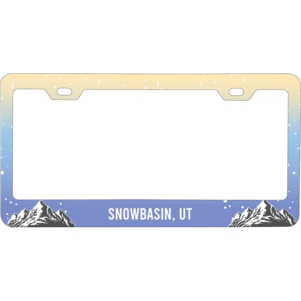 Snowbasin Utah Ski Snowboard Winter Adventures Metal License Plate Frame