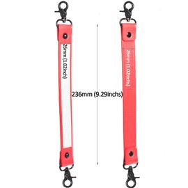 HYS Anti Sway Reflective/Security Strap with Red Leather, Heavy Duty Anti-Sway Holder with Black Hardware for Handheld Amateur Radio Case/Portable Bag-Keep YOUR RADIO (CASE/BAG) Closer to your Body