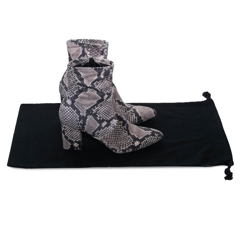 ZENPAC Cloth Bags, Black Duster Flannel Boot Storage with Drawstring