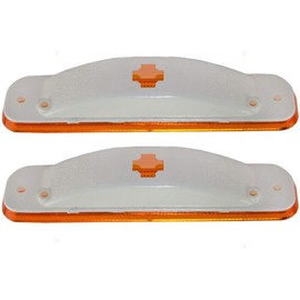 Front Left Driver and Right Passenger Set Of 2 Marker Light Fender Lamp Reflector Pair Replacement For 1973-1980 GMC Suburban Jimmy Chevy Blazer Pickup Truck Orange Plastic Lens GM2550106 6270433
