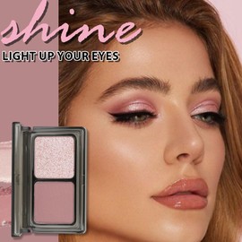 AMY'S DIARY 2 Color Mauve Rose matte +Champagne Pink Shimmer Eyeshadow Palette – Shimmer matte Shades eye shadow for Eye Makeup, Long-Lasting & Highly Pigmented, Vegan & Cruelty-Free