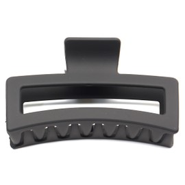 QinGoo Giant Black Matte Hair Clip Large Beautiful Women's Hair Clip Elegant Hair Accessory Plastic Headpiece 1 Piece (12.7 cm x 5.3 cm, Black)