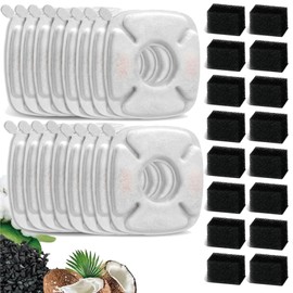 32 Pcs Cat Water Fountain Replacement Filters 16 Pack Water Fountain Filters 16 Pack Pre-Filter Sponges,Pet Fountain Filter Fit for 95oz/2.8L Automatic Pet Fountain Cat Water Fountain