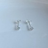925 Silver Earrings, Gold, 18K Coating, Ultra Small, Rhombic, CZ