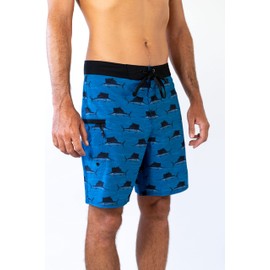 Maui Rippers Men's 18"-19" 4-Way Stretch Boardshorts Swim Trunks, Sail Fish, 32