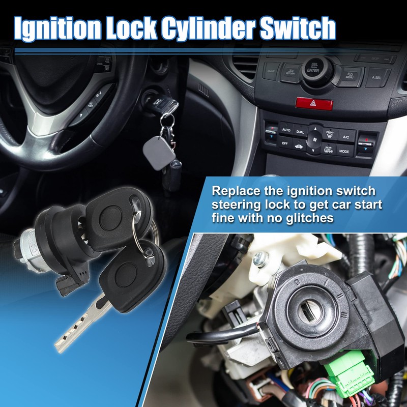 QUARKZMAN 1 Set Ignition Switch Steering Lock Cylinder with Key